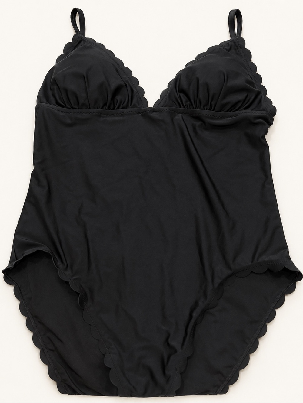 J Crew Black Scallop - One-Piece Swimsuit